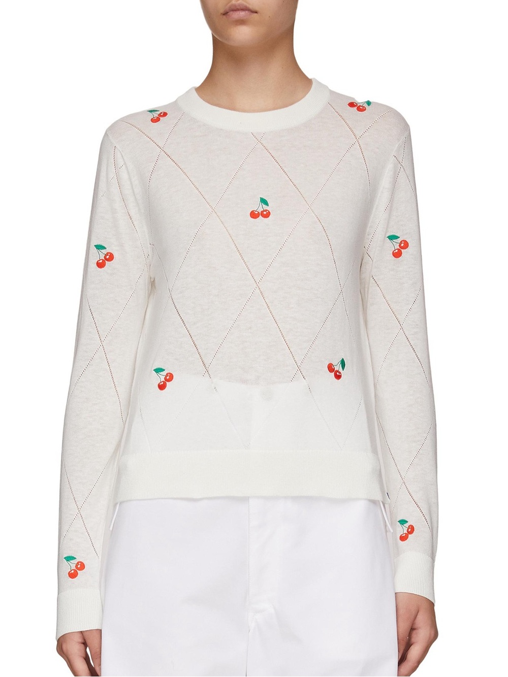 KULE Cream Knit Crewneck Sweater